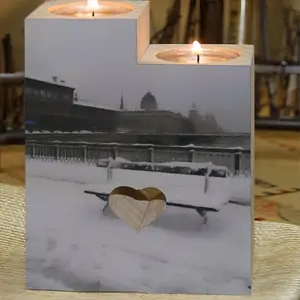 Winter In Paris From Arcole Bridge Candle Holder