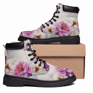 Men Floral Dance Mid Top Boots