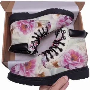 Men Floral Dance Mid Top Boots