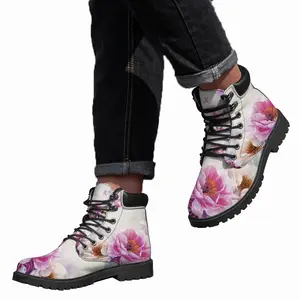 Men Floral Dance Mid Top Boots