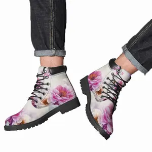 Men Floral Dance Mid Top Boots