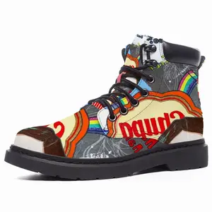 Men Chupa Chups - Blue Yellow Orange Mid Top Boots