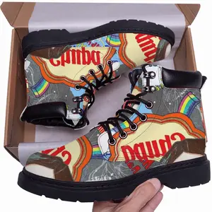 Men Chupa Chups - Blue Yellow Orange Mid Top Boots