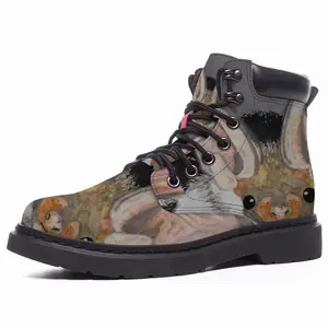 Men Batman - Watercolor Gray Mouse Animals Poster Mid Top Boots