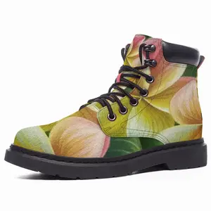 Men Hawaiian Flowers Mid Top Boots