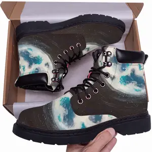 Men Blue Moon Street Art Sky Interior Design Ideas Decor Mid Top Boots