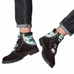 Men Blue Moon Street Art Sky Interior Design Ideas Decor Mid Top Boots