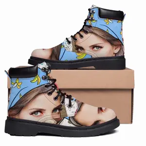 Men Banana Girl - Sexy Fashion Folk Women Blue Mid Top Boots