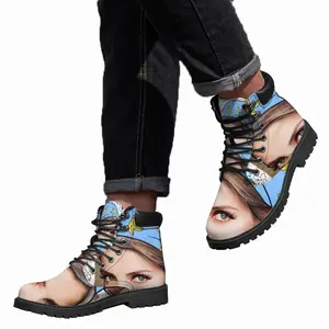 Men Banana Girl - Sexy Fashion Folk Women Blue Mid Top Boots