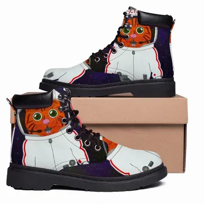 Men Cat X Cat Space X Galaxy Astronaut Astronomy Animals Mid Top Boots