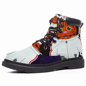 Men Cat X Cat Space X Galaxy Astronaut Astronomy Animals Mid Top Boots