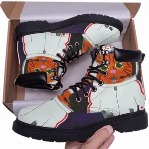 Men Cat X Cat Space X Galaxy Astronaut Astronomy Animals Mid Top Boots