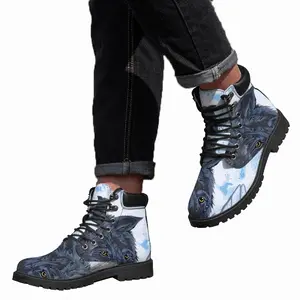 Men Wolf - Animals Wild Collage Design Decor Ideas Interior Mid Top Boots