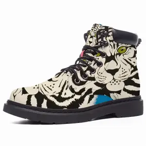 Men Albino - White Tiger Animals Interior Decor Gift Mid Top Boots