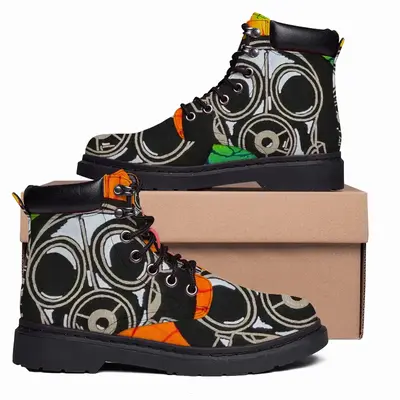 Men Earth Pandemic Interior Decor Street Art Mid Top Boots