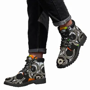 Men Earth Pandemic Interior Decor Street Art Mid Top Boots