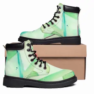 Men Green Bird Mid Top Boots