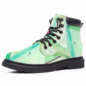 Men Green Bird Mid Top Boots