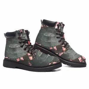 Men Black Web Mid Top Boots