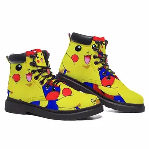 Men Pokemon Go - Pikachu Paint Street Art Cartoons Comics Fantasy Japan Mid Top Boots