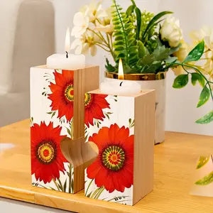 Three Red Flowers Candle Holder