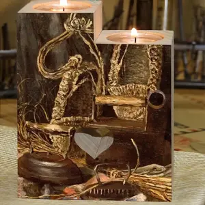 Straw Shoes And Charcoal Irons Candle Holder