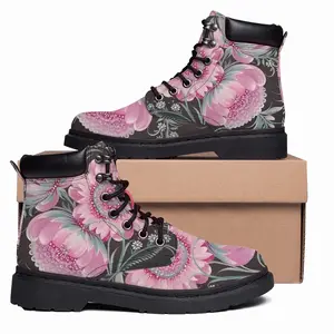 Men Pastel Flowers Mid Top Boots