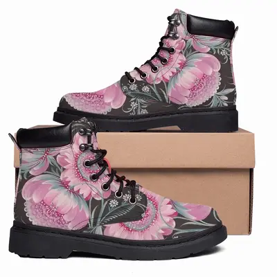 Men Pastel Flowers Mid Top Boots