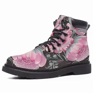 Men Pastel Flowers Mid Top Boots