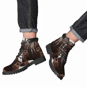 Men Bull - Red Bull Taurus Animals Buffalo Wild Mid Top Boots