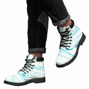 Men Blue House Mid Top Boots