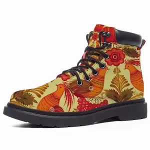 Men Flower In A Pot Mid Top Boots