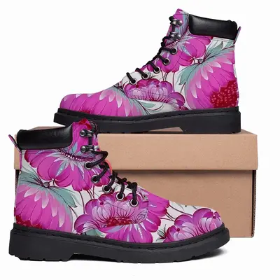 Men Peony Blossom Mid Top Boots