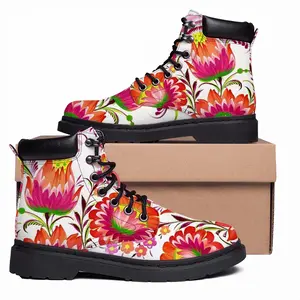 Men Three Flowers Of Joy Mid Top Boots