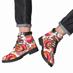 Men Three Flowers Of Joy Mid Top Boots