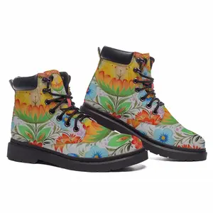 Men Easter Flower Mid Top Boots