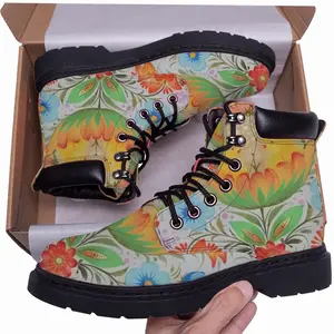 Men Easter Flower Mid Top Boots