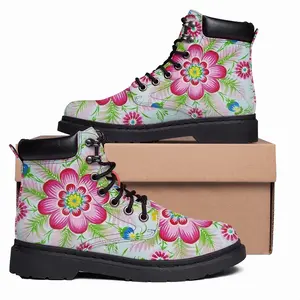 Men Flower Mandala Mid Top Boots