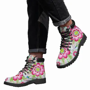 Men Flower Mandala Mid Top Boots