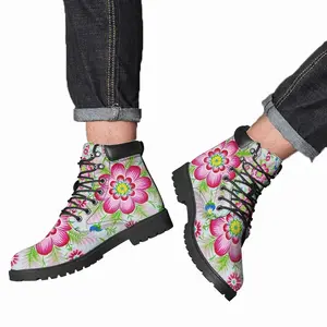 Men Flower Mandala Mid Top Boots