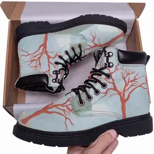 Men Red Tree Mid Top Boots