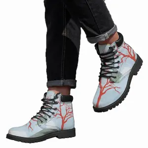 Men Red Tree Mid Top Boots