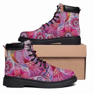 Men Pink Bird Of Hope Mid Top Boots