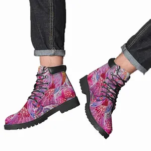 Men Pink Bird Of Hope Mid Top Boots