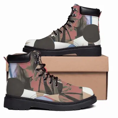 Men Geometry Girl Collage Mid Top Boots