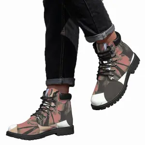 Men Geometry Girl Collage Mid Top Boots