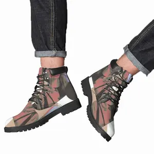 Men Geometry Girl Collage Mid Top Boots