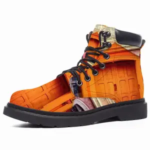 Men Orange Entrance Mid Top Boots