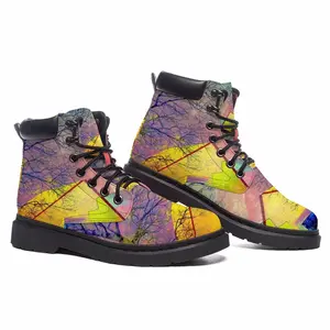 Men Yellow House Mid Top Boots