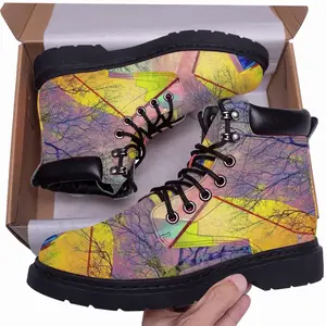 Men Yellow House Mid Top Boots